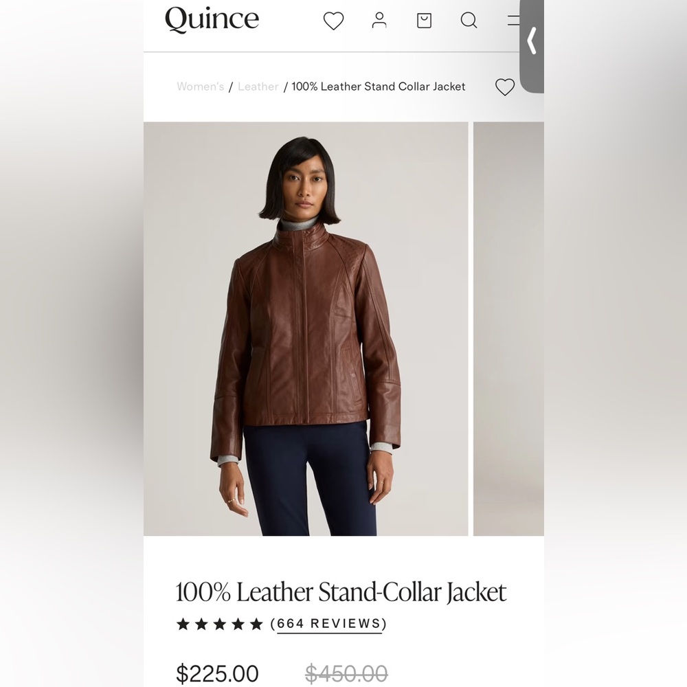 Quince 100% Leather Stand-Collar Jacket